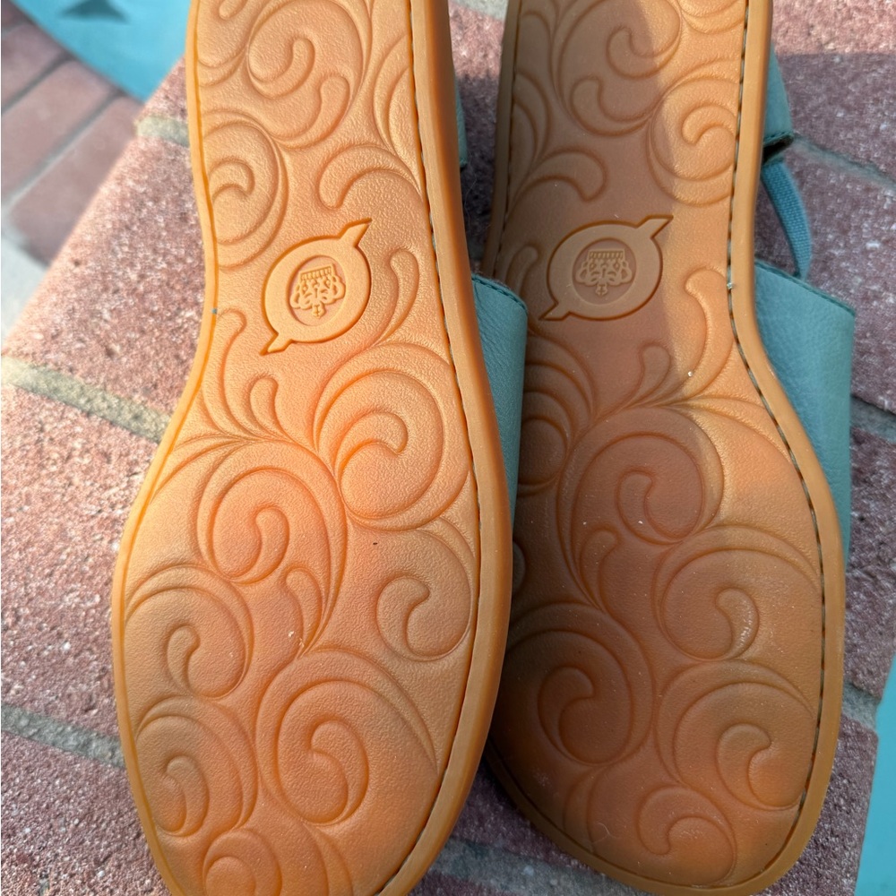 Børn Teal Leather Sandals - Picture 3 of 9
